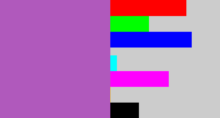 Hex color #b059bc - amethyst
