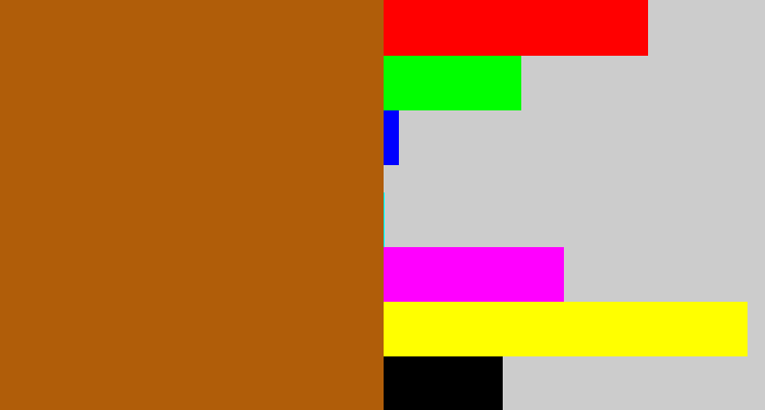 Hex color #b05d09 - orangish brown