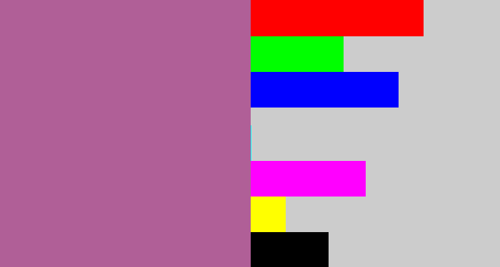 Hex color #b05f97 - purpleish