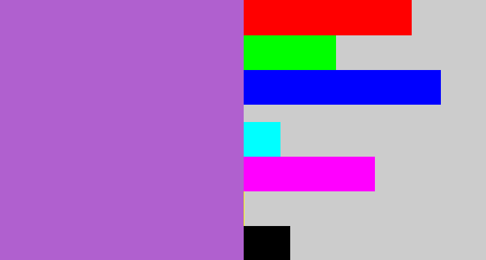 Hex color #b060cf - amethyst