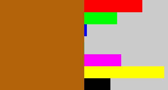 Hex color #b06308 - orangish brown