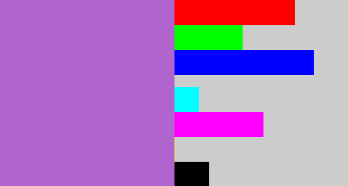 Hex color #b064cd - amethyst