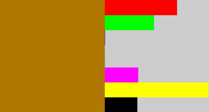 Hex color #b07701 - golden brown