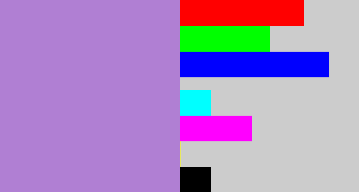 Hex color #b07fd3 - pale purple