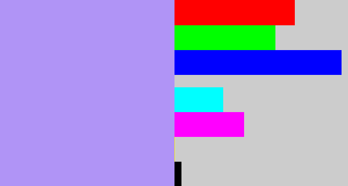 Hex color #b094f6 - liliac