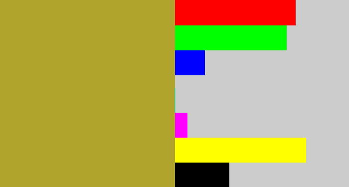 Hex color #b0a42c - vomit