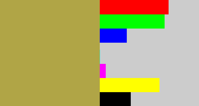 Hex color #b0a546 - booger