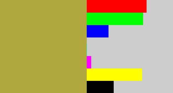 Hex color #b0a73f - booger