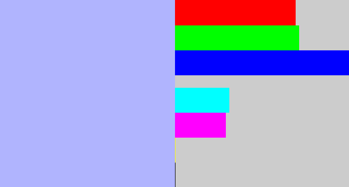 Hex color #b0b4fe - pastel blue