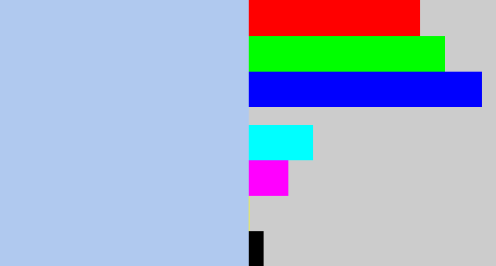 Hex color #b0c9ef - light blue grey