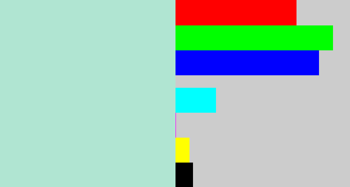 Hex color #b0e5d2 - pale turquoise