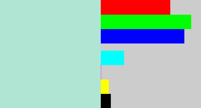 Hex color #b0e5d3 - pale turquoise