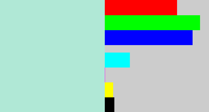 Hex color #b0e8d6 - pale turquoise