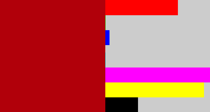 Hex color #b1000a - darkish red