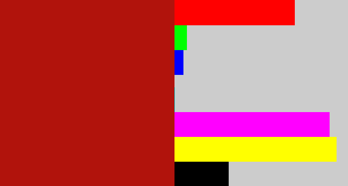 Hex color #b1130c - darkish red