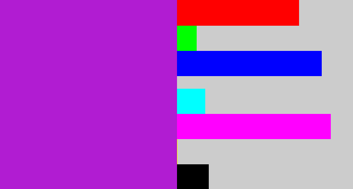 Hex color #b11cd2 - barney