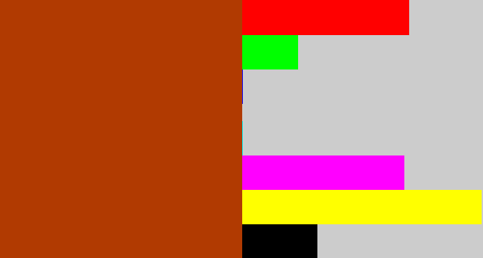 Hex color #b13a01 - rust