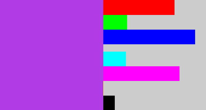 Hex color #b13be4 - lightish purple