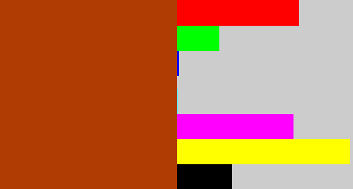 Hex color #b13c03 - rust