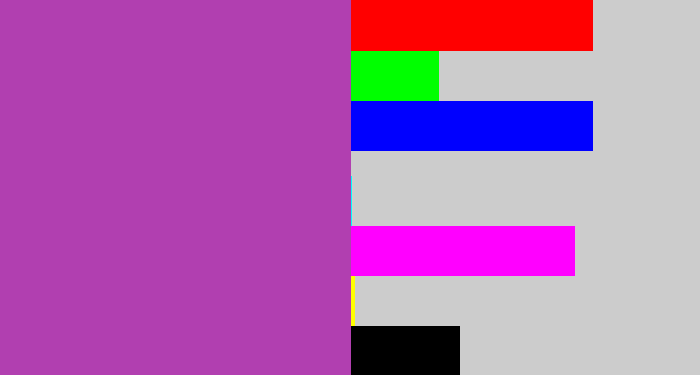 Hex color #b13fb0 - ugly purple