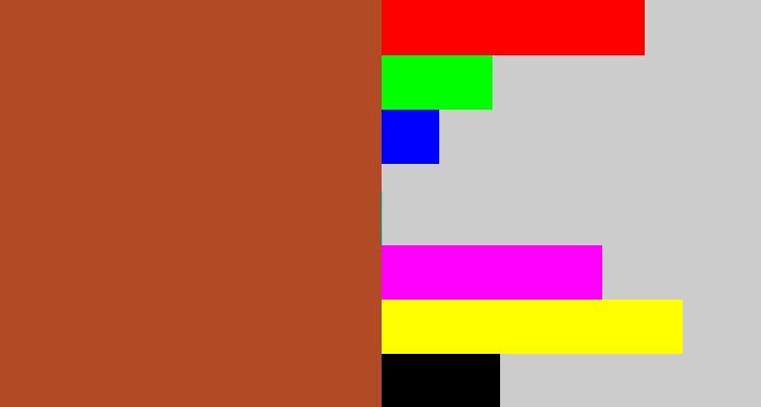 Hex color #b14a25 - sienna