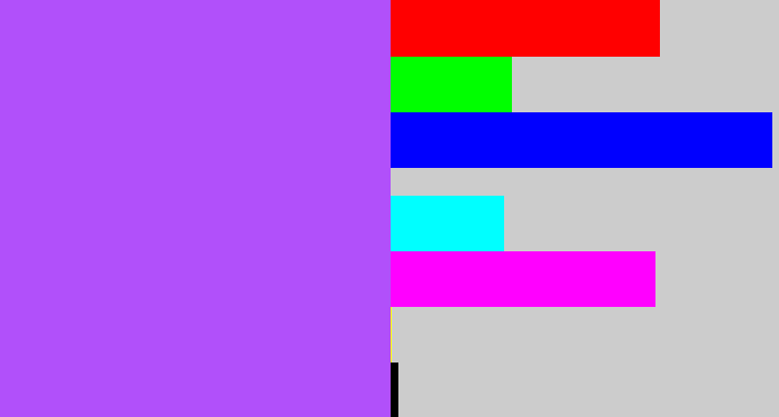 Hex color #b150fa - lighter purple