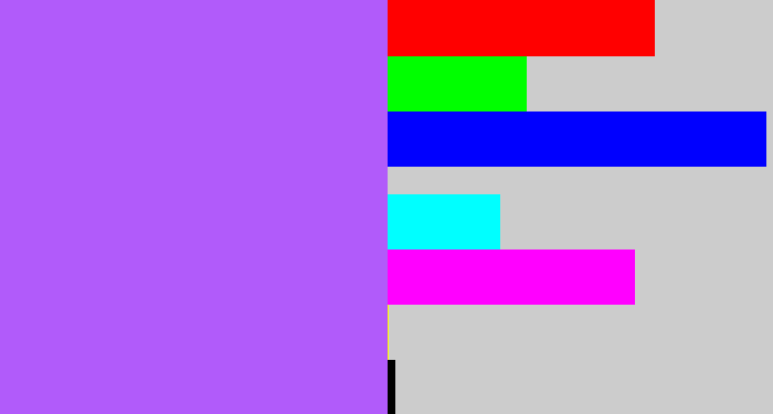 Hex color #b15bfa - lighter purple