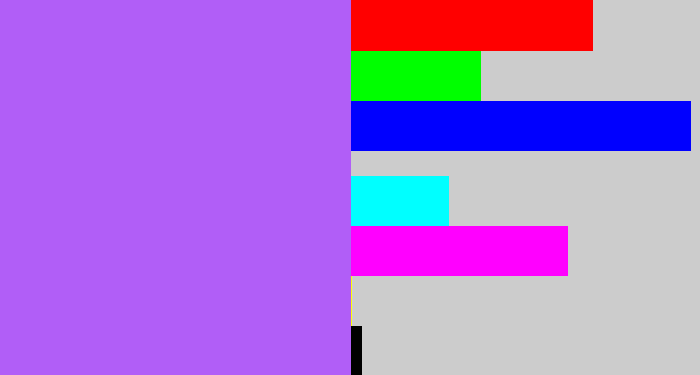 Hex color #b15ef7 - lighter purple
