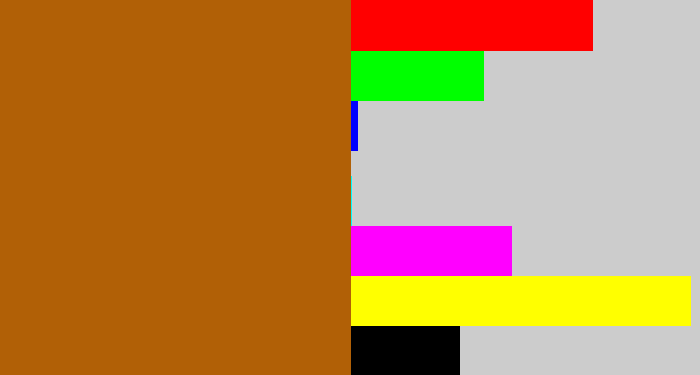 Hex color #b16006 - orangish brown