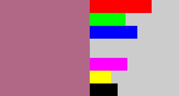 Hex color #b16786 - mauve