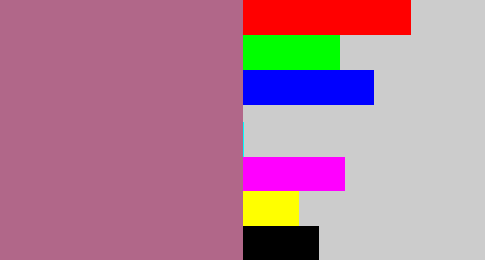 Hex color #b16789 - mauve