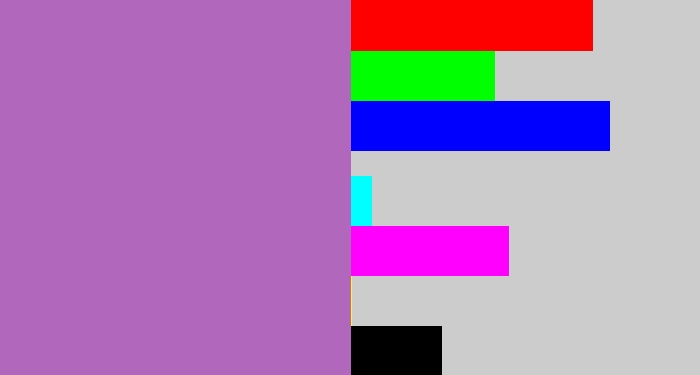 Hex color #b168bc - soft purple