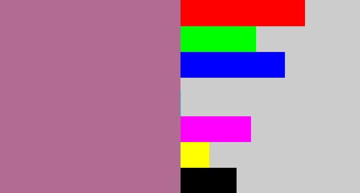 Hex color #b16c94 - mauve