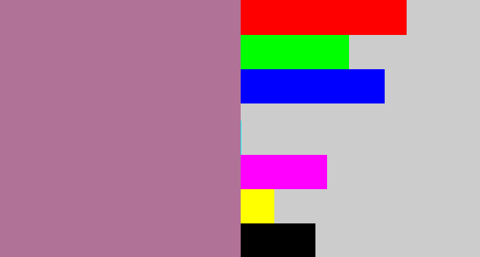 Hex color #b17298 - mauve