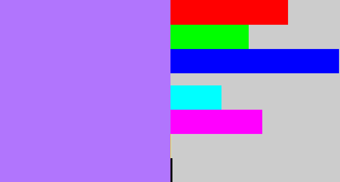 Hex color #b175fd - light urple