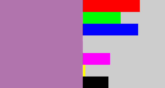 Hex color #b176ac - soft purple
