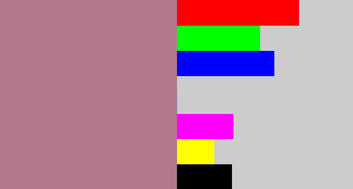Hex color #b1788c - mauve