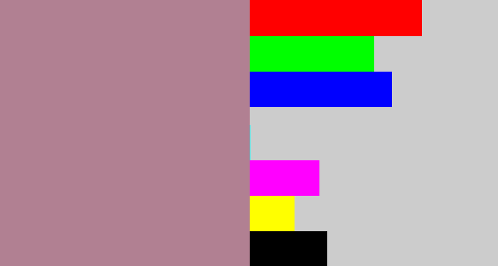 Hex color #b18092 - mauve