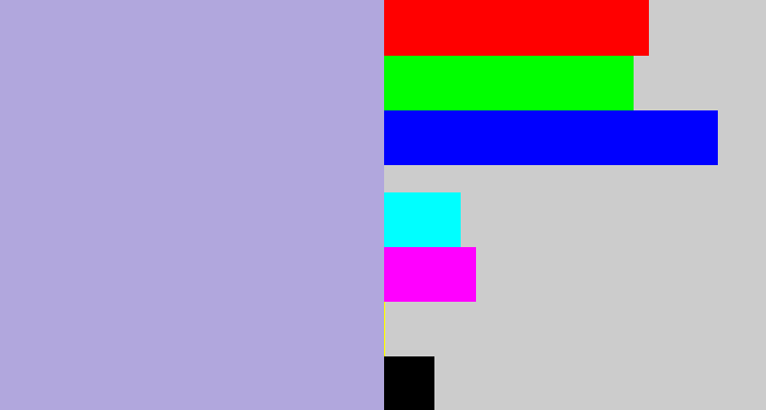 Hex color #b1a7dd - pale purple