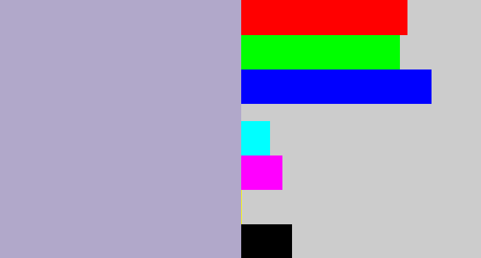 Hex color #b1a8ca - pale purple