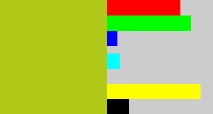 Hex color #b1ca19 - green/yellow