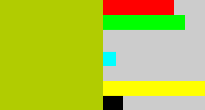 Hex color #b1cc01 - green/yellow