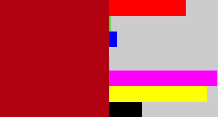 Hex color #b20211 - darkish red