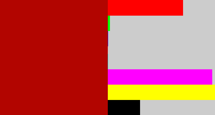 Hex color #b20500 - darkish red
