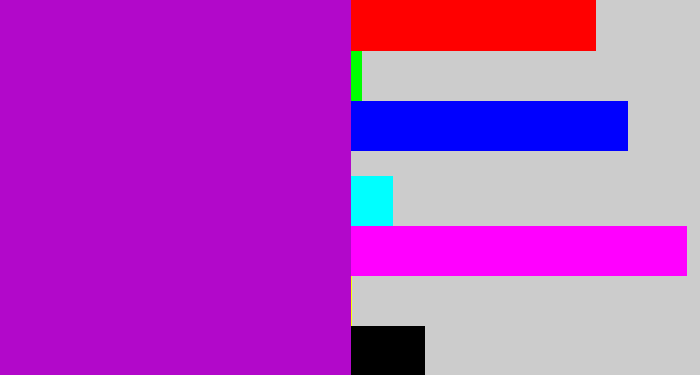 Hex color #b208ca - vibrant purple