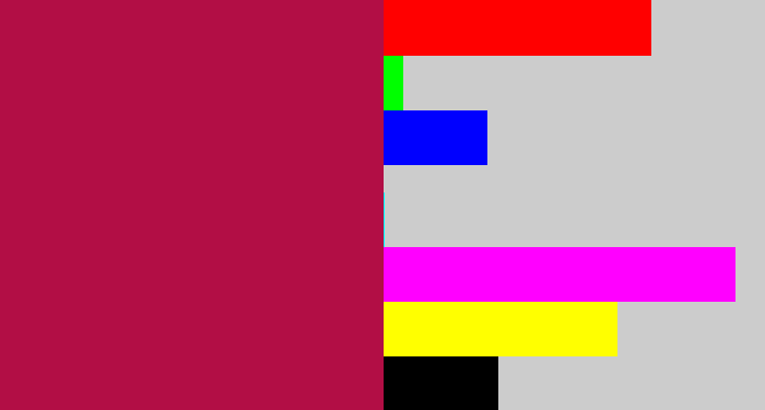 Hex color #b20e45 - purplish red