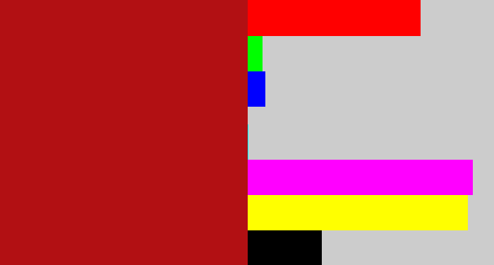 Hex color #b21013 - darkish red