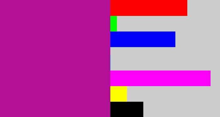 Hex color #b21097 - barney purple