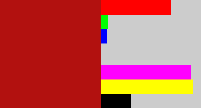 Hex color #b2110f - darkish red