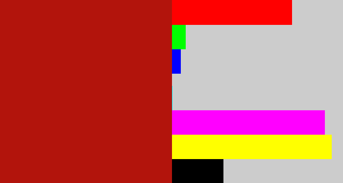 Hex color #b2140c - darkish red